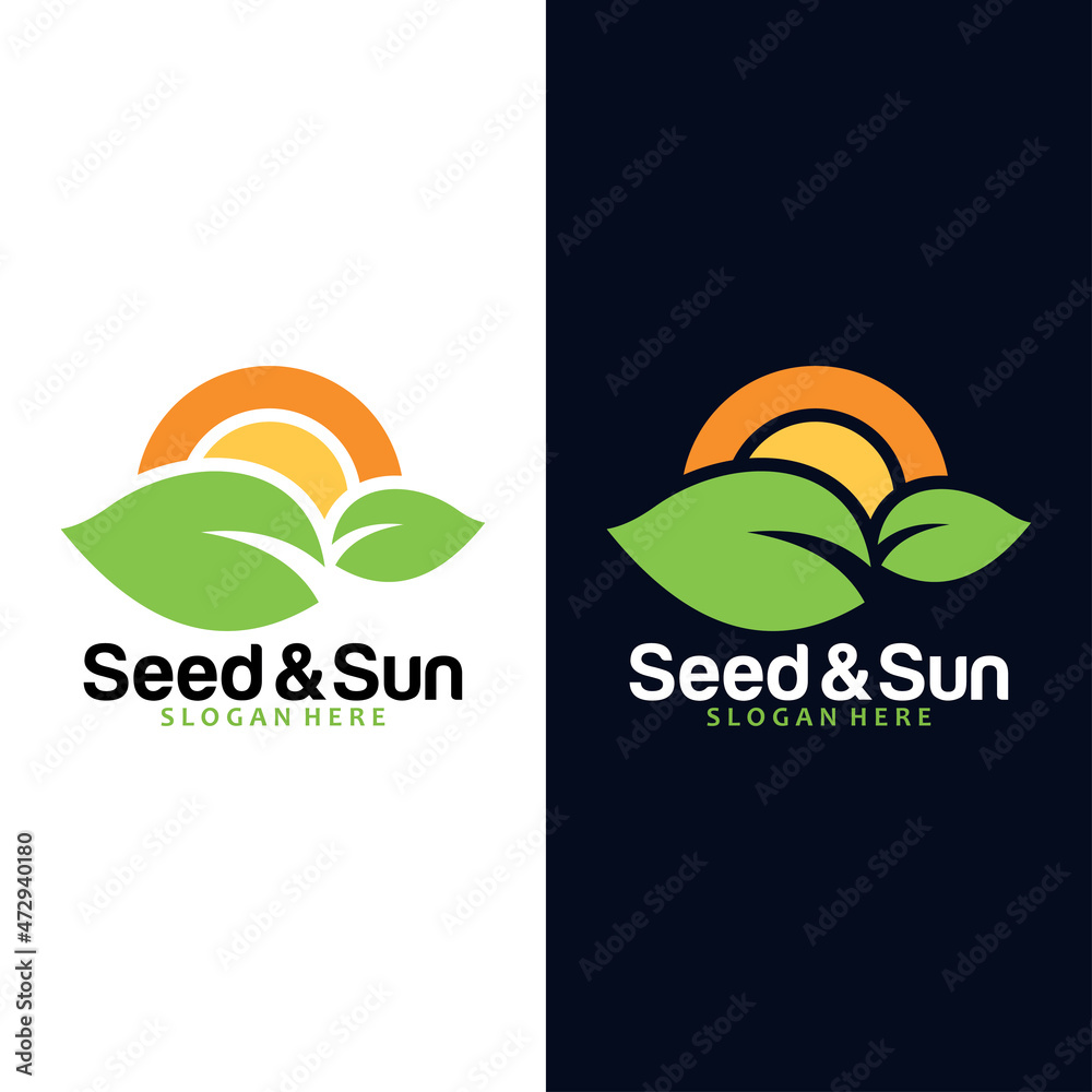 Wall mural seed care logo concept