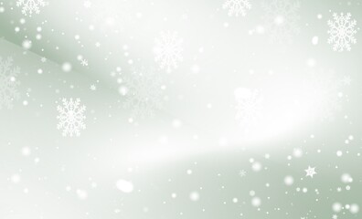 Fototapeta na wymiar gray green abstract background. white light and snowflakes Christmas blurred beautiful shiny lights use wallpaper backdrop and your product.