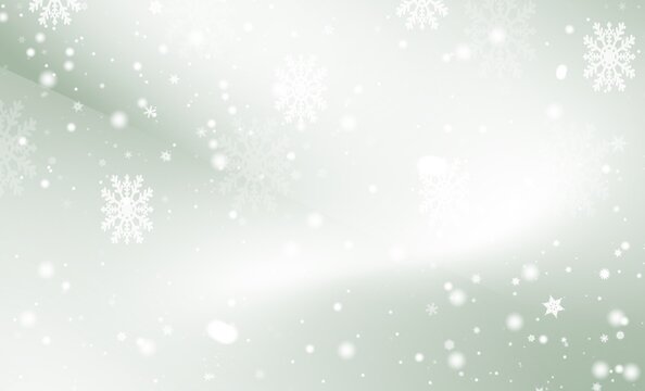 gray green abstract background. white  light and snowflakes Christmas blurred beautiful shiny lights use wallpaper backdrop and your product.