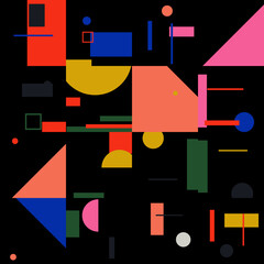 Obraz premium Bauhaus Abstract Vector Composition Design