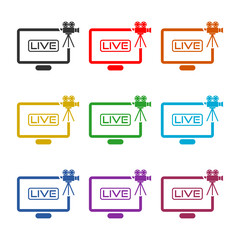 Live report icon isolated on white background, color set