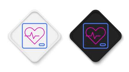 Line Heart rate icon isolated on white background. Heartbeat sign. Heart pulse icon. Cardiogram icon. Colorful outline concept. Vector