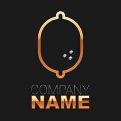 Line Lemon icon isolated on black background. Colorful outline concept. Vector