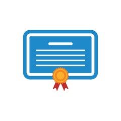 certification vector colour flat icon