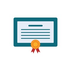 certification vector colour flat icon