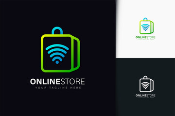 Online store logo design with gradient