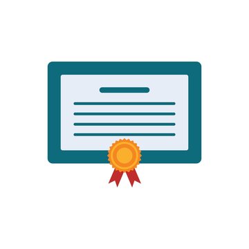 certification vector colour flat icon