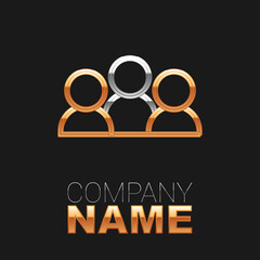 Line Meeting icon isolated on black background. Business team meeting, discussion concept, analysis, content strategy. Presentation conference. Colorful outline concept. Vector