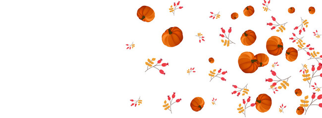 Burgundy Plant Background White Vector. Rowan Abstract. Green Pattern Illustration. Invitation Frame. Red Pumpkin Thanksgiving Border.