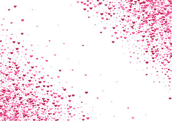 Rose Valentin Confetti Wallpaper. Purple Women Illustration. Red Heart Pattern. Pink Simple Backdrop. Template Texture.