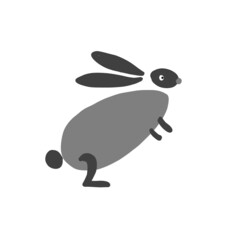 Funny Art Rabbit isolated on white for your design