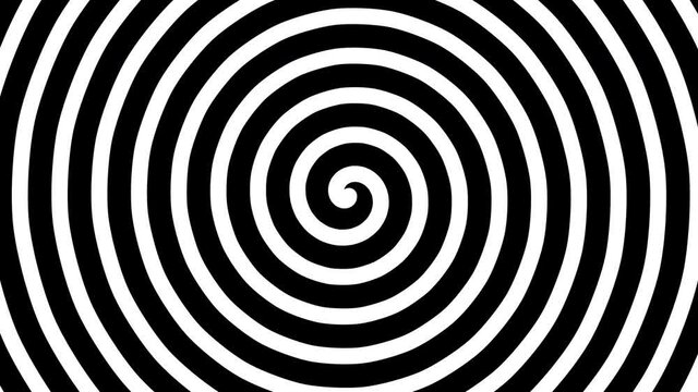 Motion graphic video animation. Hypno swirl spiral. Hypnosis vector circle tunnel element.