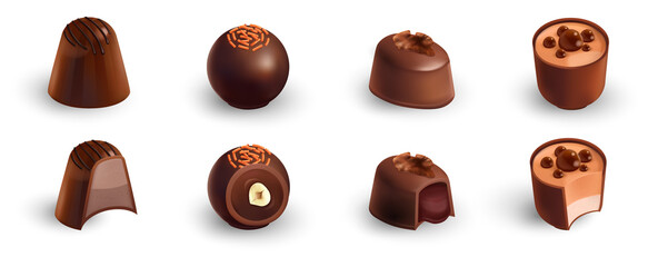 Realistic Choco Candies Set