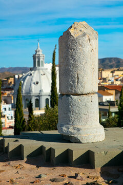 Cartagena ancient ruin tousitic in Spain