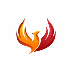 Modern Flaming Phoenix Logo designs template vector illustration