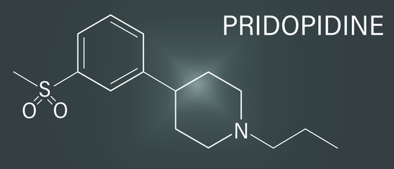 Pridopidine drug molecule. Skeletal formula.