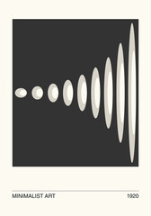Minimal 20s geometric design poster, vector template with primitive shapes