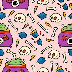 Halloween pattern designs illustration for clothing, wallpapers, backgrounds, posters, books, banners and more