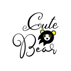cute bear quote craft design illustration vector