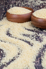 yellow dry crushed couscous is a traditional food for Africa