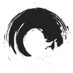 Black Grunge Backgrounds. Circle Brush Stroke .