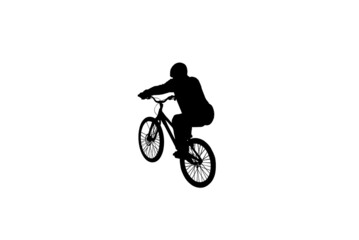 Fototapeta na wymiar Freestyle cyclist silhouette