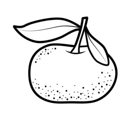Christmas coloring book or page for kids. Fruit black and white illustration
