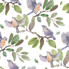 watercolor seamless pattern. floral seamless pattern blooming magnolia. for fabrics, textiles, roll wallpaper, design, cards, invitations, stickers, wedding, birthday, Valentine's Day, decor, design.