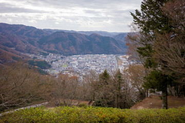 Fototapeta na wymiar とても美しい日本の岡山県高梁市の備中松山城の風景