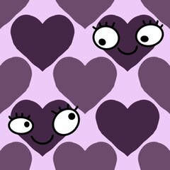 Seamless valentines pattern with hearts for postcard and gifts and cards 