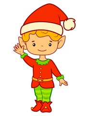 Obraz na płótnie Canvas Christmas cartoons clip art. Christmas elf illustration