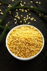 Delicious Indian snack food - baked moong dal with spices. 