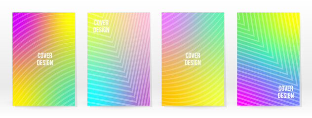 Minimal Poster. Pastel Soft. Rainbow Gradient Set.