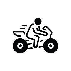 Black solid icon for rider