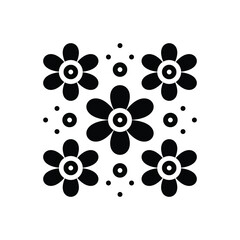 Black solid icon for floral
