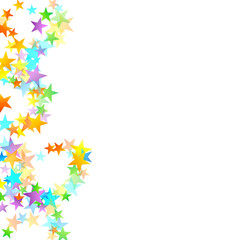 Rainbow Festive Confetti. Carnival Star Falling.