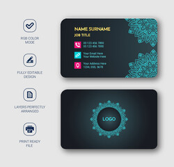 Modern Business Card - Creative and Clean Business Card Template design with colorful 