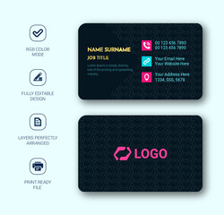 Modern Business Card - Creative and Clean Business Card Template design with colorful 