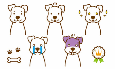 かわいい犬のポーズセット02　茶色