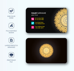 Modern Business Card - Creative and Clean Business Card Template design with colorful 