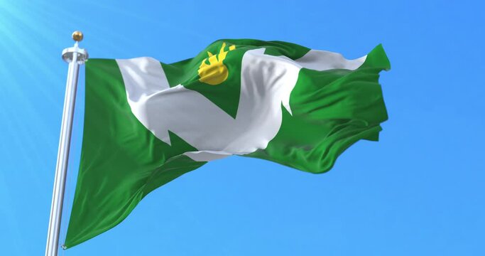 Flag of Rovaniemi City, Finland. Loop