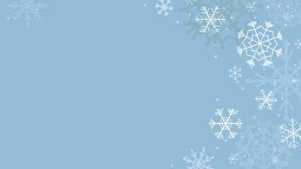 Christmas background: beautiful snowflakes on a blue background