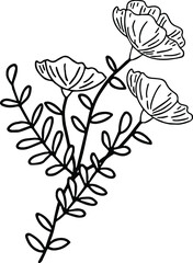 Hand Drawn Flowers SVG Hand-Drawn Floral Set