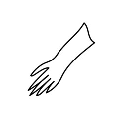 Gloves thin line icon. doodle style hand drawn. Garden glove vector illustration isolated on white.