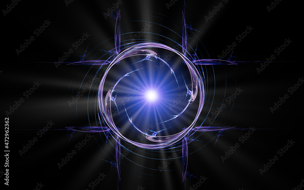 Fototapete abstract illustration computer render background image fantastic star with rays for web design and graphics