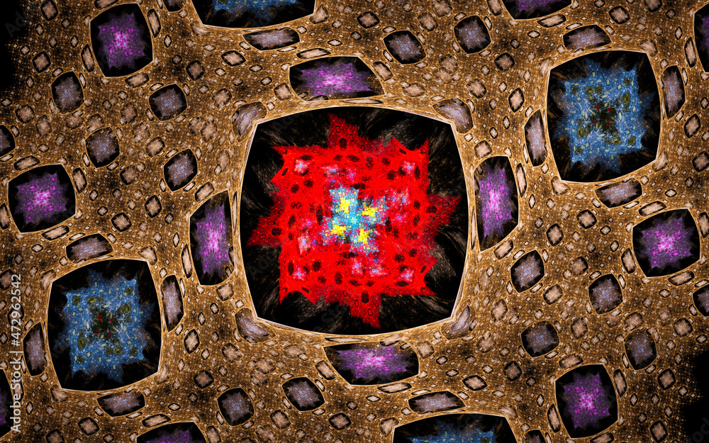 Aufkleber digital illustration abstract image generated fractal background image wallpaper pattern of various 