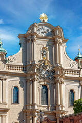 The facade of the Church of the Holy Spirit. Germany. Munich.