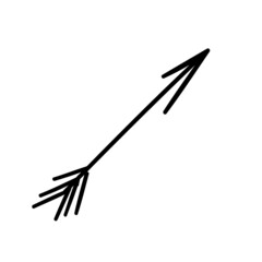 black direct arrow. doodle vector element. handdraw elementary