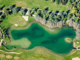 vue aérienne du golf de Nantilly en Eure-et-Loir en France