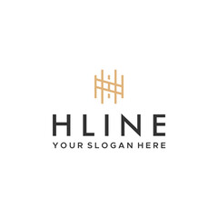 minimalist HLINE simple line art Logo design 